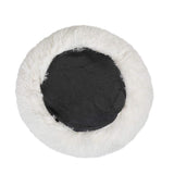 otoez Kitten Puppy Bed Extra Small XS Round Dog Cat Beds Anti Anxiety Plush Pet Calming Donut Bed with Non-Slip Waterproof Bottom, Washable (15.7", White)