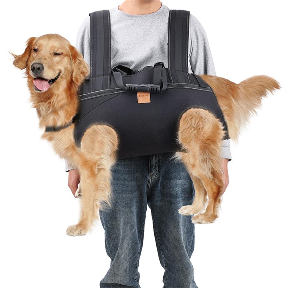 Backpack Carrier for Large Dog Full Body Dog Sling with Handle Dog Lift Harnesses with Reflective STS for Elderly Disabled Dogs