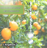 Chephon Bird Scare Rods with Reflective Discs Reflectors - Upgraded Bird Spinner Scare Device of Twisting Rods and Disks to Keep Birds Away Like Woodpecker and Pigeon - 6 Pack