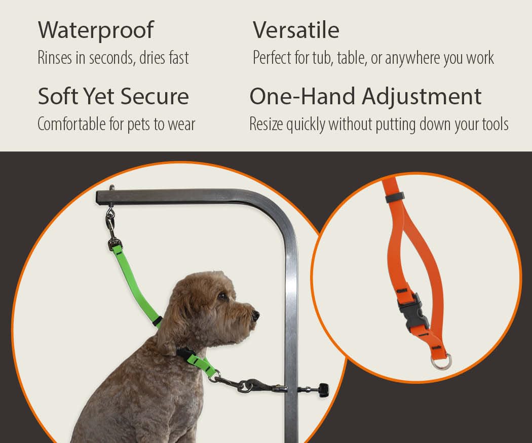 LupinePet Pro Grooming Loop for Dogs, Waterproof, Brick Red, 3/4-inch Wide, 24" Long, Made with BioThane