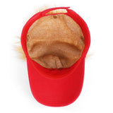 Trump 2024 Hat with Hair,Donald Trump Make America Great Again Wig Hat Embroidered Ultra Adjustable MAGA Baseball Cap (Red MAGA Hat with Hair)