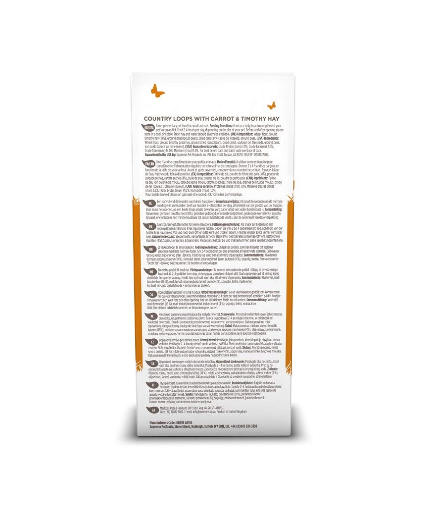 Selective Naturals Country Loops with Carrot & Timothy Hay (Pack of 4)