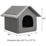 Hollypet Cozy Pet Bed House Warm Pet House Cave Sleeping Bed Puppy Nest for Cats and Small Dogs, Gray