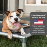 Kuranda Chewproof Elevated Dog Bed - Silver Aluminum - 30" x 20" - Heavy Duty Vinyl - Forest