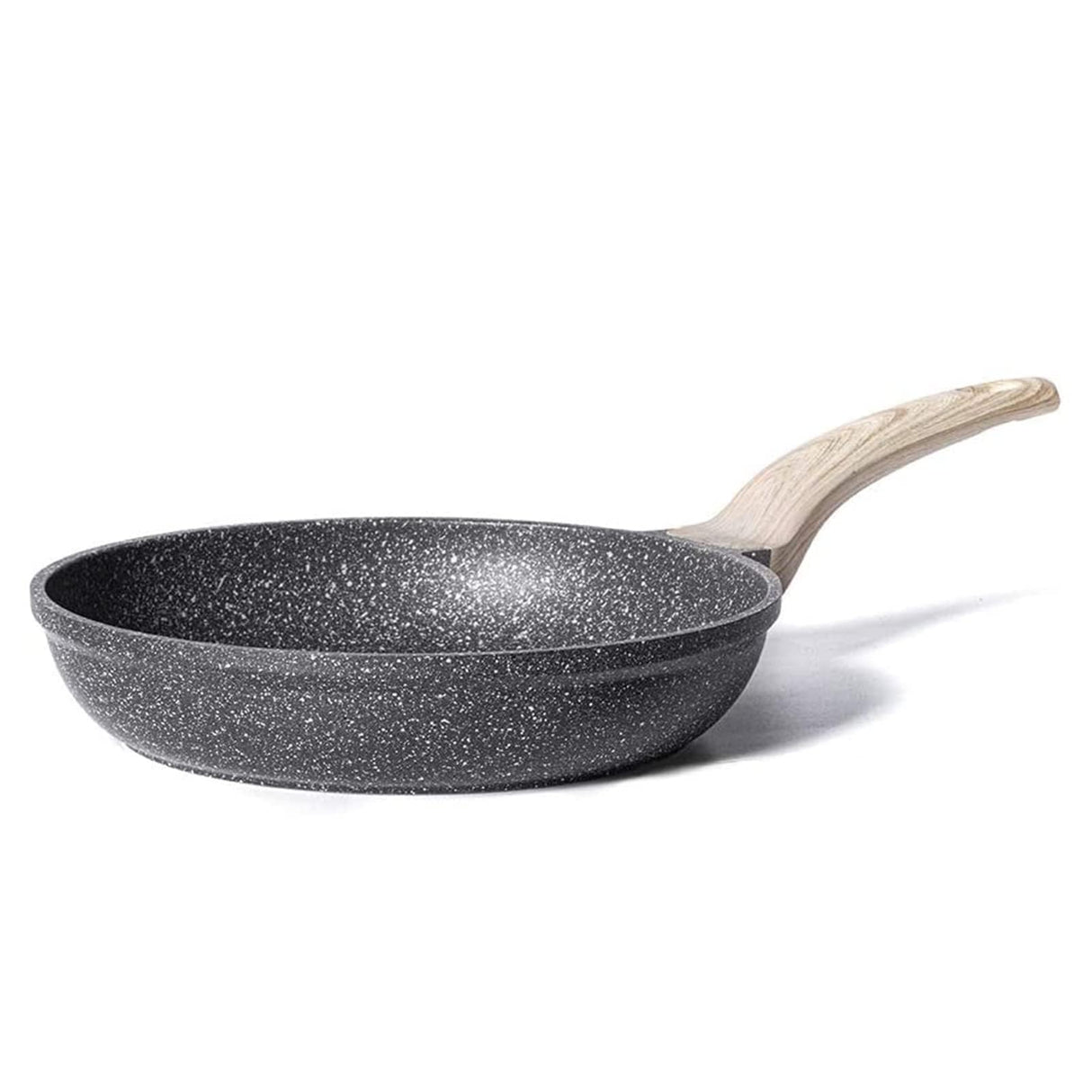 Non Stick Frying Pan Skillet, Omelet Pan, Healthy Non Toxic Granite Chef Pan, Induction Compatible Egg Frying Pan with Heat-Resistant Handle, PFOA-Free,Black, 10"