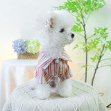 Dog Shirts for Small Dogs Cat Apparel Overalls Puppy Striped Pajamas Breathable Vest Summer Sweatshirt Lightweight Pet Clothes Birthday Holiday Outfits Red M