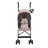 Foldable Pet Stroller for Small Medium Dogs & Cats up to 22 lbs, Lightweight Travel Buggy with Safety Leash, Cup Holder, Breathable Mesh & Quick Fold Wheels