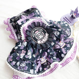 Dog Princess Dresses Kuromi for Small Dogs Lolita Clothes Goth Lace Costume Pet Girl Cute Coat Outfits Fall Costumes (L,Black)
