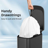 120 Counts 1.6 Gallon Mini Drawstring Trash Bags, Small Garbage Bags, Code a fit 4.5-8 Liter, 1.2-2 Gal, White Trash Bin Liners for Home Office Kitchen Bathroom Bedroom