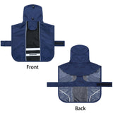 Adjustable Dog Raincoat, Waterproof Dog Rain Jacket for Small Medium Large Dogs,Reflective Lightweight Pet Rain Coat with Leash Hole (Navy&Black, Medium)