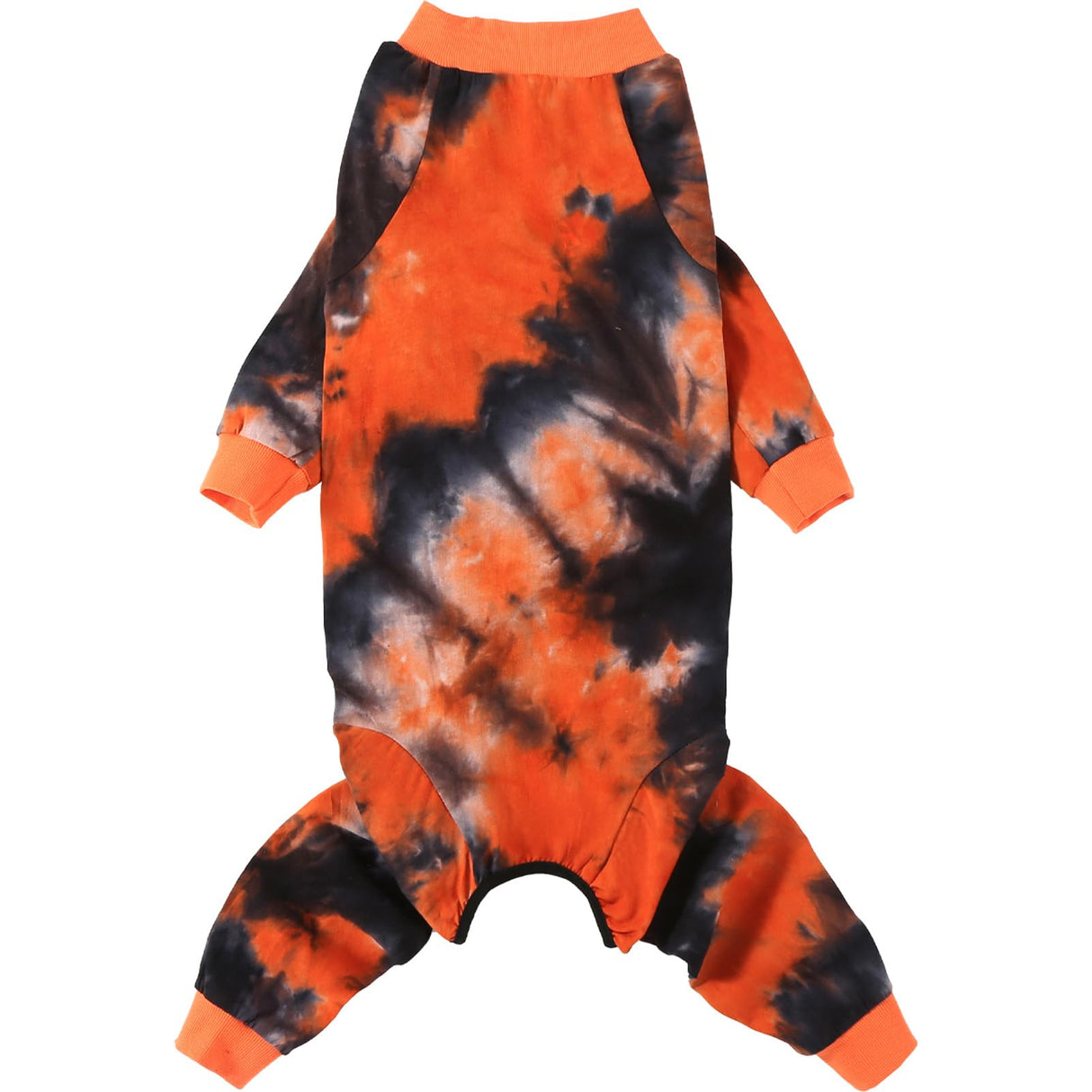 PriPre Dog Pajamas for Large Dogs Cotton Tie dye Pet Clothes Dog Onesie Jumpsuit Pet Sleeper Shirts Full Coverage Dog pjs (3XL, Black Orange)