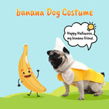 Banana Dog Costume - Funny Halloween Cosplay Jumpsuit Fashion Dress for Puppy to Large Dogs - Special Events Photo Props Accessories