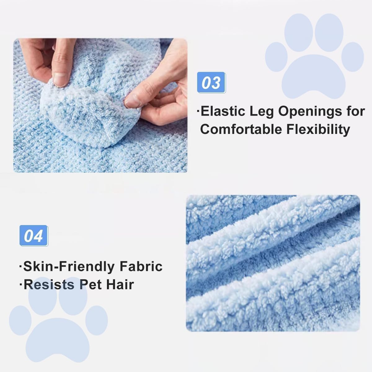 MANON ROSA Dog Bathrobe Towel - Absorbent Microfiber Robe for Small Medium Dogs and Cats - Quick-Drying Pet Drying Towel for After Bath Pool Beach (Medium Fits Pets 8-14lbs Back Length 15.8")