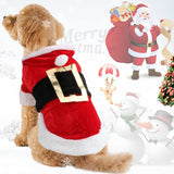 Idepet Santa Dog Costume Christmas Pet Clothes Winter Hoodie Coat Clothes for Dog Pet Clothing Chihuahua Yorkshire Poodle (S)