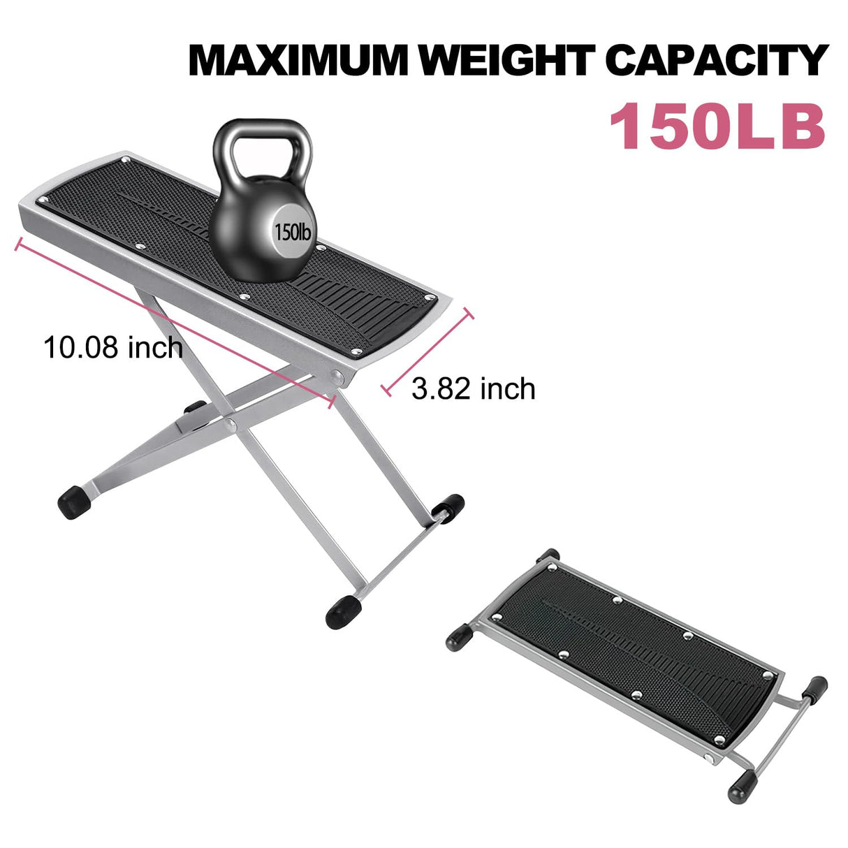 Pedicure Foot Rest, Adjustable Foot Stand with Non-Slip, Toe Separator - Easy at Home, No More Bending or Stretching, Beauty Pedicure Kit (Black)