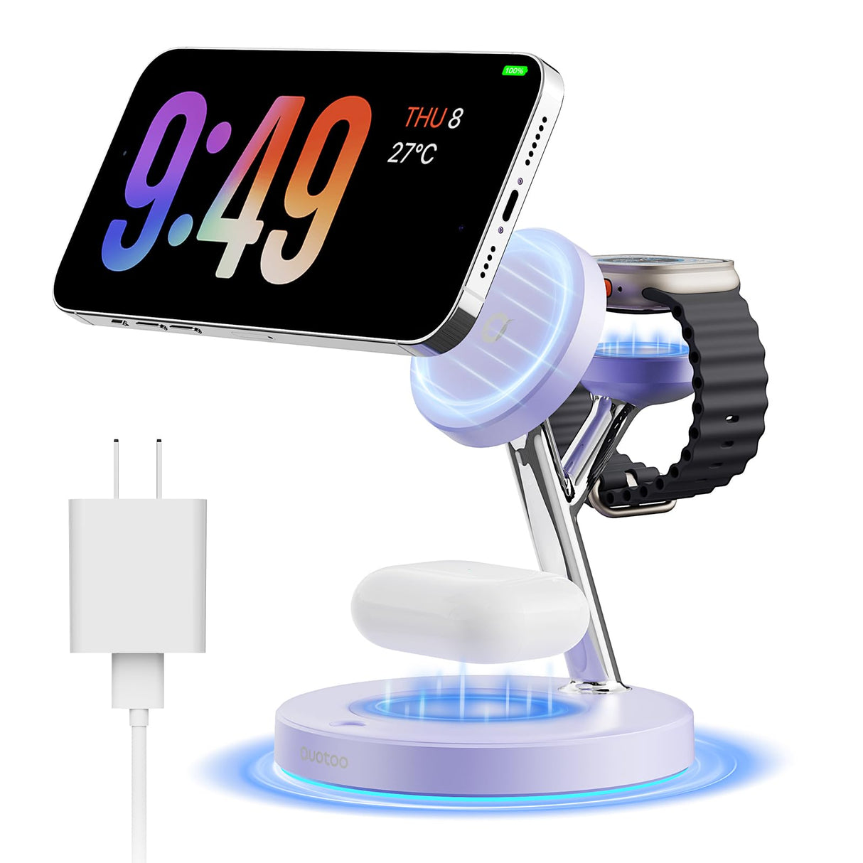 New 3 in 1 Charging Station for Apple Compatible with Magsafe Charger Stand for iPhone 17 16 15 14 13 12 Wireless Charging Station for AirPods Wireless Charger for iWatch Series