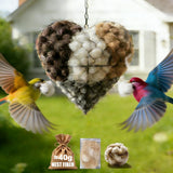 Handmade Alpaca Fiber Bird Nesting Heart(1PC) -2026 Outdoor Bird Nest Material Holder & Winter Tree Shelter, Hummingbird House & Garden Art Decoration, for Bird Lovers