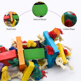 RUBY.Q Large Parrot Toy, 20in Bird Parrot Toy, Multicolored Natural Wooden Bird Chewing Toys for Large Macaws, African Grey and a Variety of Amazon Parrots