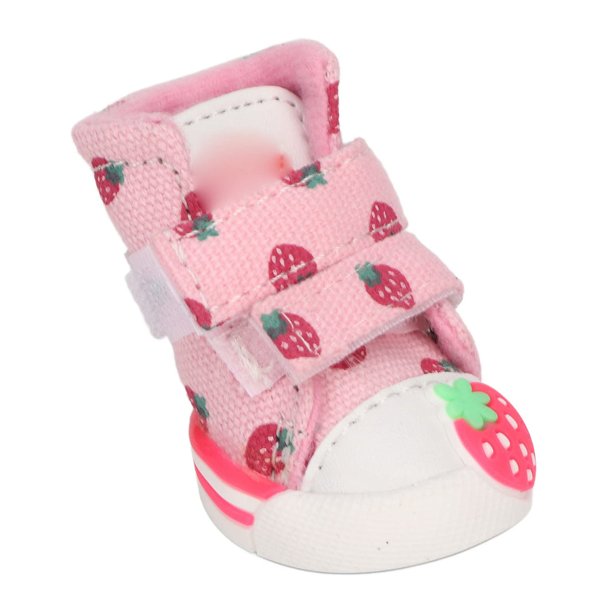 Grcfumo Strawberry Dog Shoes, Dog Boots, Slip Resistant Breathable Cute Puppy Dog Shoes for Small Dogs Teddy Bichon Pomeranian (QAS1)