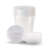 Snout and Shell Deli Cups with Fabric Vented Lids, 10 Pack - Secure Fruit Fly & Insect Cultures, Prevent Escapes & Contaminants, Easy Fruit Fly Media Preparation, Hot Liquid Safe