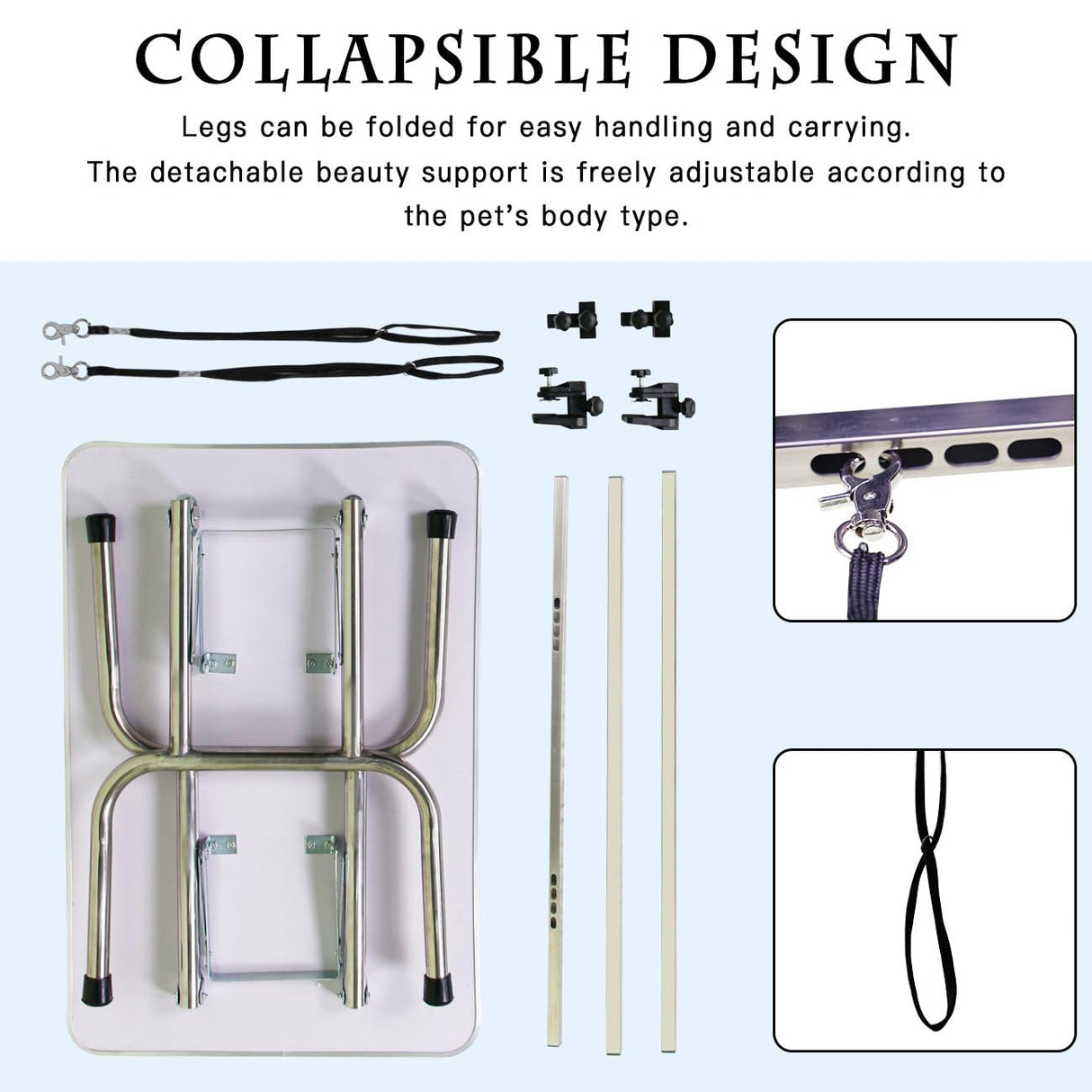 Professional Dog Pet Grooming Table Adjustable Heavy Duty Portable w/Arm & Noose & Mesh Tray (Pink, 42")