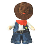 NACOCO Cowboy Dog Costume with Hat - Cat & Small Dog Clothes - Blue (X-Small)