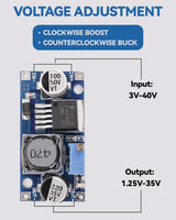 5 Pack LM2596 DC to DC Buck Converter 3.0-40V to 1.5-35V Adjustable Voltage Regulator Electronic Voltage Stabilizer Power Supply Step Down Module