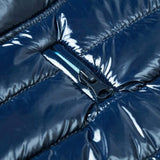 Blueberry Pet Cozy & Comfy Windproof Lightweight Quilted Fall Winter Glossy Dog Puffer Jacket in Navy Blue, Back Length 12.5", Size 10, Warm Coat for Small Dogs