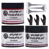 WELYEME Dog Hair Dye Set, Permanent Pet Hair Color - 3 Dog Hair Color Brushes & Gloves, Non-Toxic Safe Dog Hair Dye kit (Magenta Purple Pink - 2)