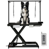 Electric Dog Grooming Table, 50 Inch Hydraulic Pet Grooming Table, Dog Grooming Station with Aluminium Overhead Arm, Anti Slip Tabletop, 6 USB Ports, 300 LBS Capacity