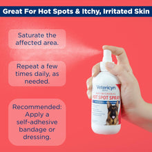 Load image into Gallery viewer, Vetericyn Plus Hot Spot Spray for Dogs Skin Sores and Irritations | Itch Relief for Dogs and Prevents Chewing and Licking at Skin, Safe for All Animals. 8 Ounces
