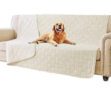 Tcksstex Waterproof and Anti-Slip Dog Bed Cover and Pet Blanket Sofa Pet Bed Mat ，car Incontinence Mattress Protectors Furniture Couch Cover for Most Cats Dogs, Pets（68x82- Ivory）