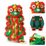 Chinese Lion Dance Dog Costume, Chinese New Year Dog Outfit, Spring Festival Pet Clothes Hoodie Coat (Light Pink,Large)