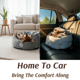 MORULINI Orthopedic Dog Car Seat for Small Breeds - Original Calming Burrow Nest for Car Anxiety Relief - 6” Memory Foam Booster & Travel Bed - for Dogs Under 25lbs, Frenchie, Chihuahua
