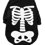 Coomour Halloween Pet Dog Cat Skull Hoodies Glowing Skeleton Bones Costume Outfit for Dogs Cats (3XL)