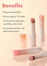 GLASTING MELTING BALM #12 Veiled Rose - Hydrating Tinted Lip Balm & Gloss Stick | Sheer Muted Rose Nude, Crystal Water-Gloss Shine | Non-Sticky K-Beauty for Plump, Moisturized Lips