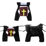 Layheld Cat Costume Dog Clothes Funny Priest with Bible Nun Outfit Stand-Up Design for Pet Cosplay Cute Photoshoot Pet Outfit for Cat Small Dog (Priest with Bible,X-Small)