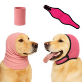 2-Pack No Flap Ear Wraps for Dogs & Dog Ear Muffs – No Shake Ear Wrap + Ear Cover with Noise Protection for Bath, Grooming & Drying – Anxiety Relief & Hematoma (Pink, L)