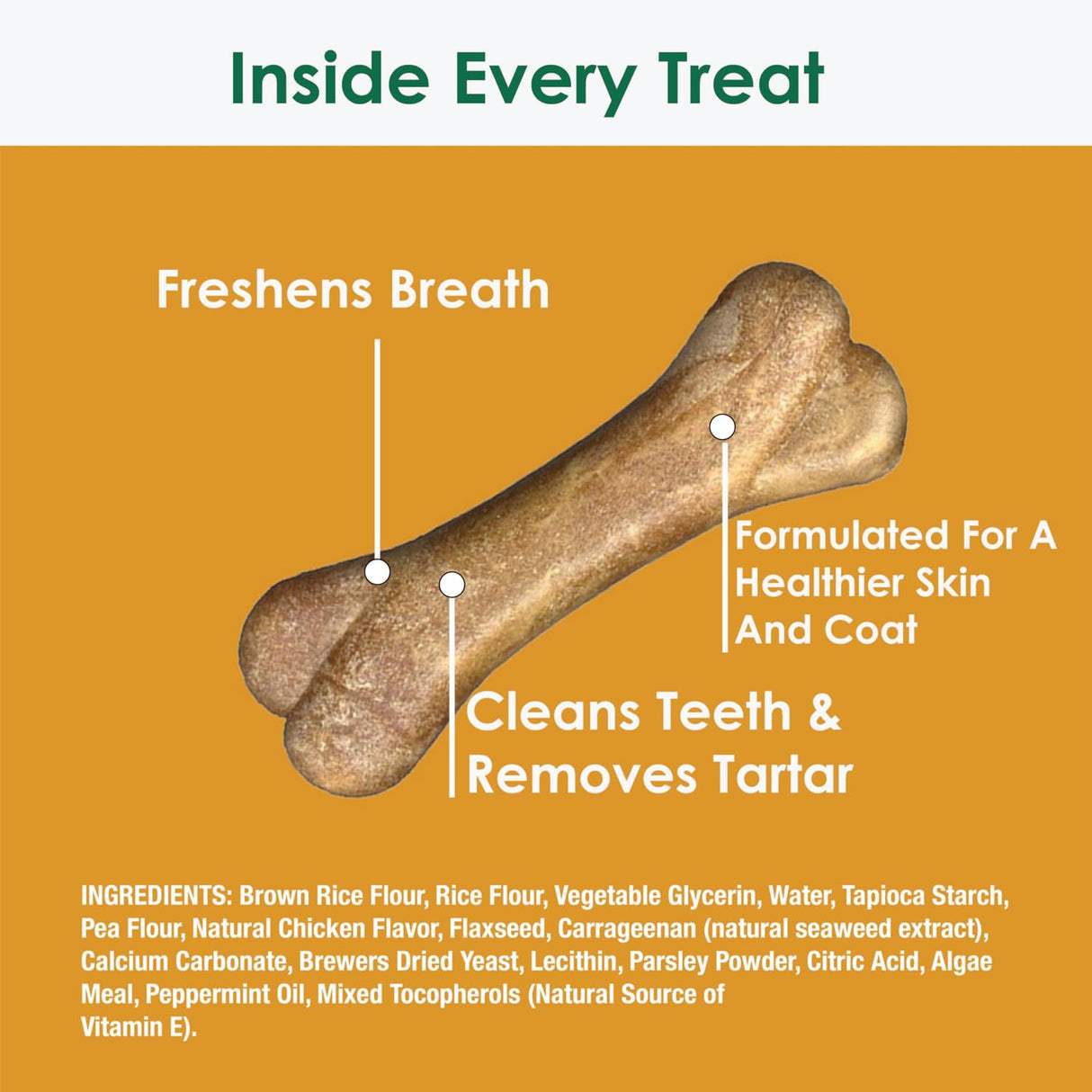 Bonies Natural Skin & Coat Formula Medium-Sized Single Bone - Promote Silky Coat & Healthy Skin, Healthy Teeth & Fresh Breath, Low Calories - Chicken Flavor, [Medium Dogs], 8 Bones