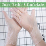 Dr.GreenPanda Medium 200pcs Great Value Pack Clear Vinyl Disposable Gloves Food Safe Food Service Food Prep Food Handling Cooking Cleaning Multipurpose Light Work Latex Free Powder Free Non-Sterile