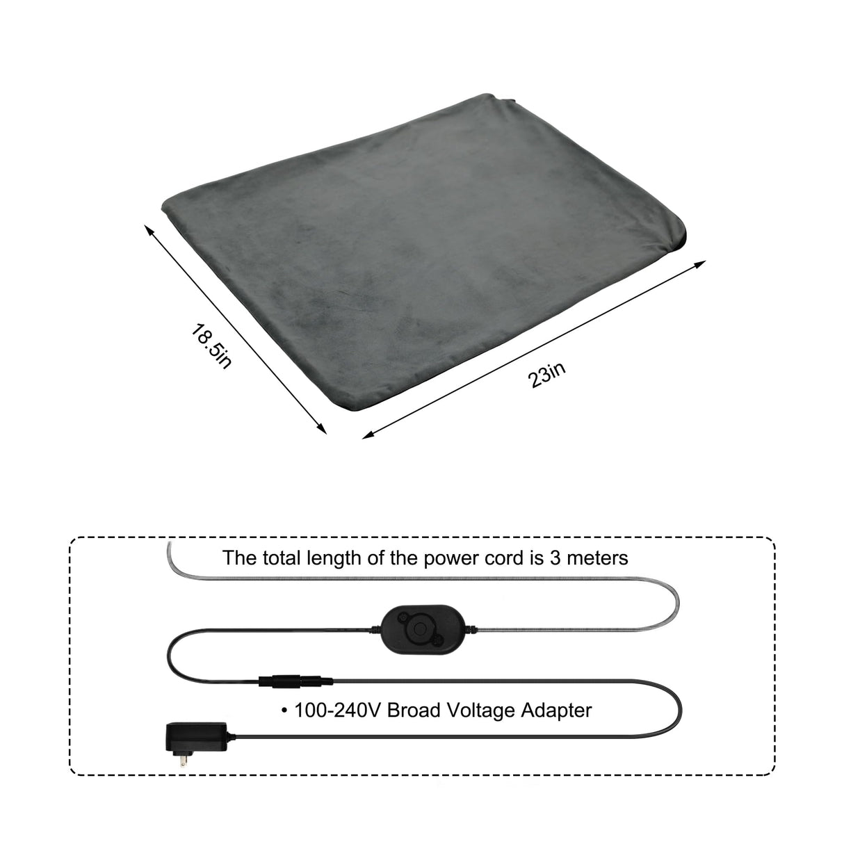 GeerDuo Dog Heating Mat, 22x18in Waterproof Pet Pad for Dogs Smart Thermostat Switch, Whelping Supplies Heated Dog Bed, Puppy Heating Pad Mat