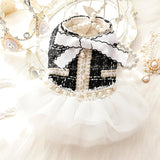 AZA Dog Princess Dresses for Small Dogs Lolita Clothes Lace Tweed Costume Pet Girl Cute Coat Outfits Fall Costumes (M,Black)