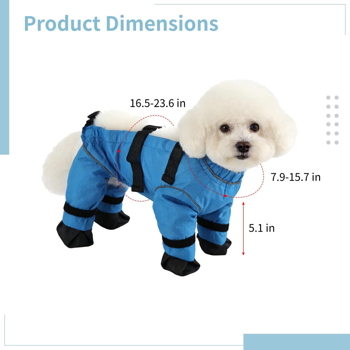 Dog Pants with Suspenders, Adjustable Waterproof Dog Boots, Anti-Dirty Anti-Slip Pet Paw Protectors, Reflective for Night Visibility, Ideal for Daily Outdoor Strolls (Blue, S)
