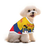 KINGUYSE Colombia Coat of Arms Flag Colombian Flags Dog Shirt Pet Cotton T-Shirt Short Sleeve Outfit Soft Breathable Pet Clothes Stretchy Doggy Tank Top Apparel Dogs Cats Outdoor Sweatshirt Small