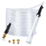 ZRDR Aquarium Siphon Vacuum Gravel Cleaner Kit for Fish Tank Cleaning Gravel & Sand, Fish Tank Water Changer Metal Faucet Connector with Long Hose Drain & Fill（32ft）