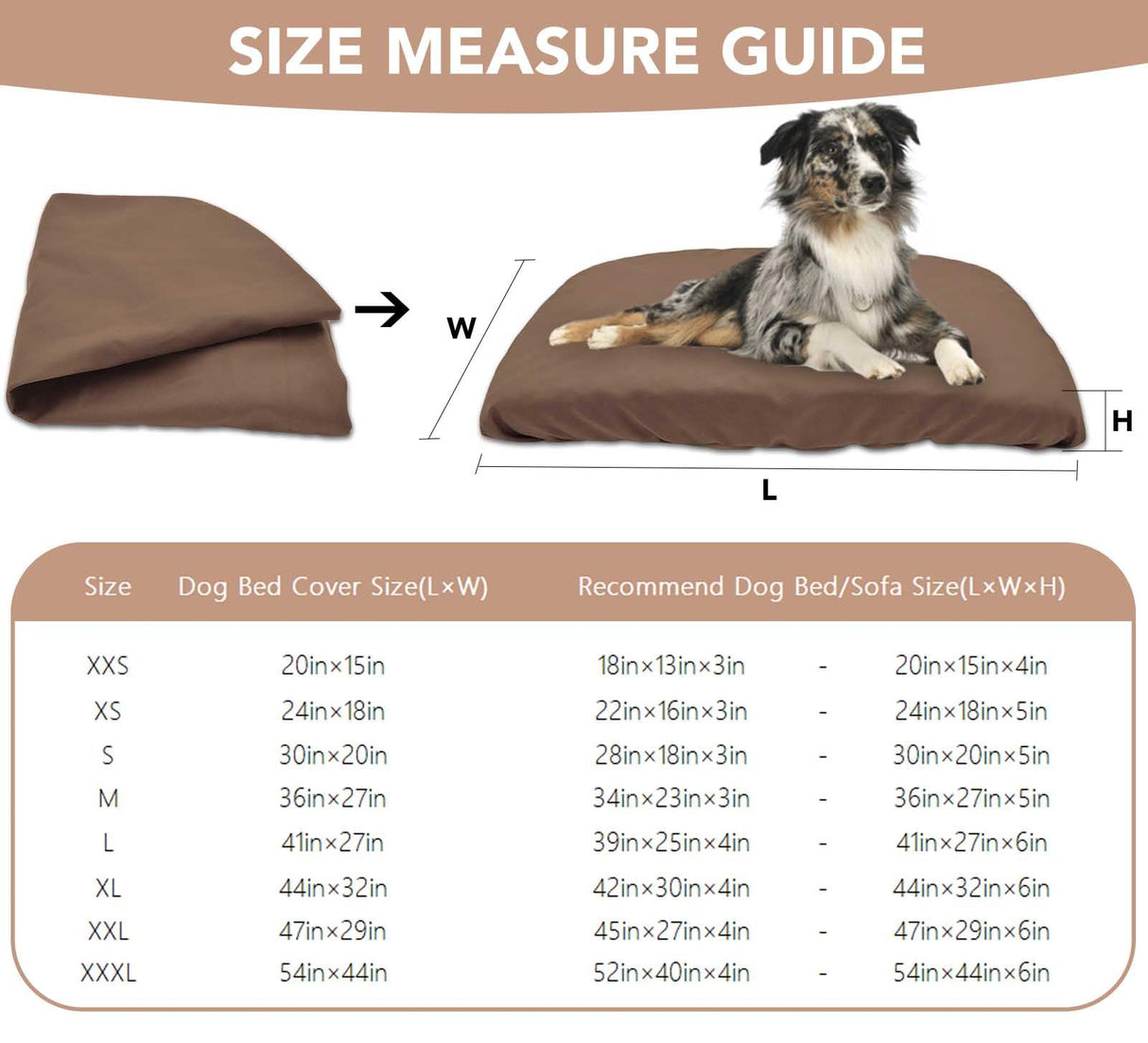 Dog Bed Cover Waterproof Replacement Machine Washable Covers for 20x15 Inch Dog Bed Heavy Duty Scratch Resistant Mattress Protector Pet Bed Cover Only Brown