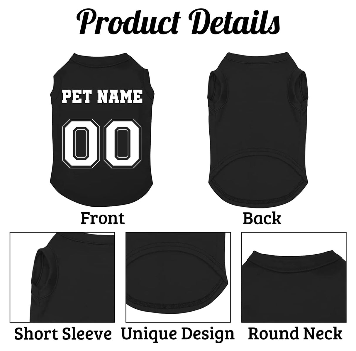 Customized Dog Jersey Shirt, Breathable Doggy Football Tee, Lightweight Sleeveless Vest Pet Clothes Personalized Pet Shirt Custom with Name/Text/Photo/Logo（Custom Dog Jersey）
