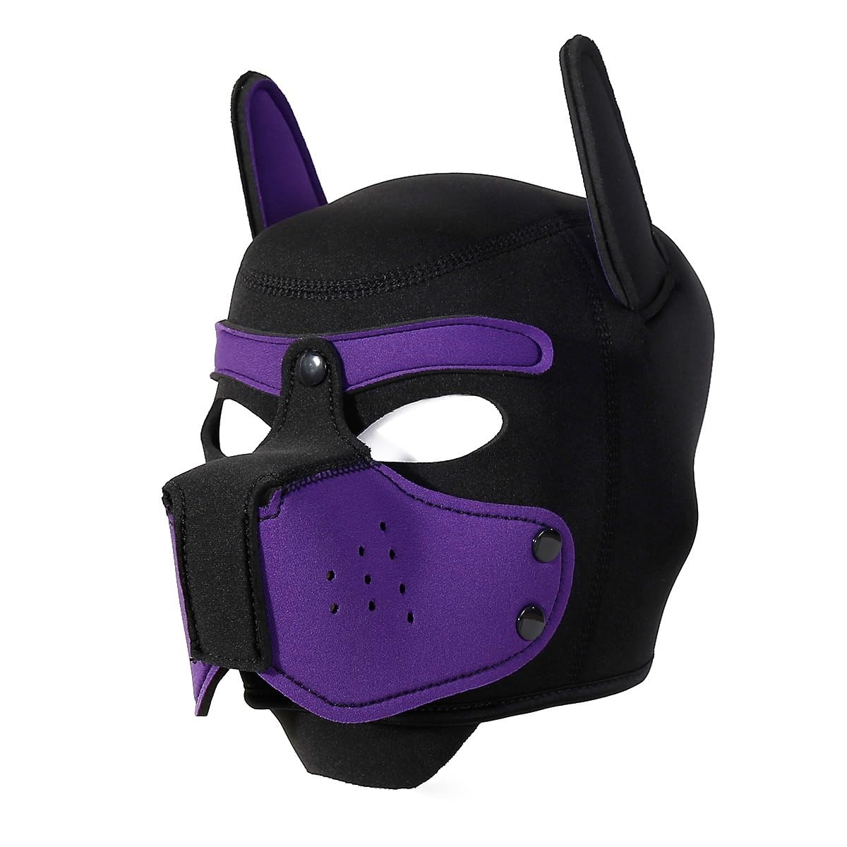 Puppy Hood, Removable Cosplay Dog Full Face Pup Hood Men&Women (Purple)