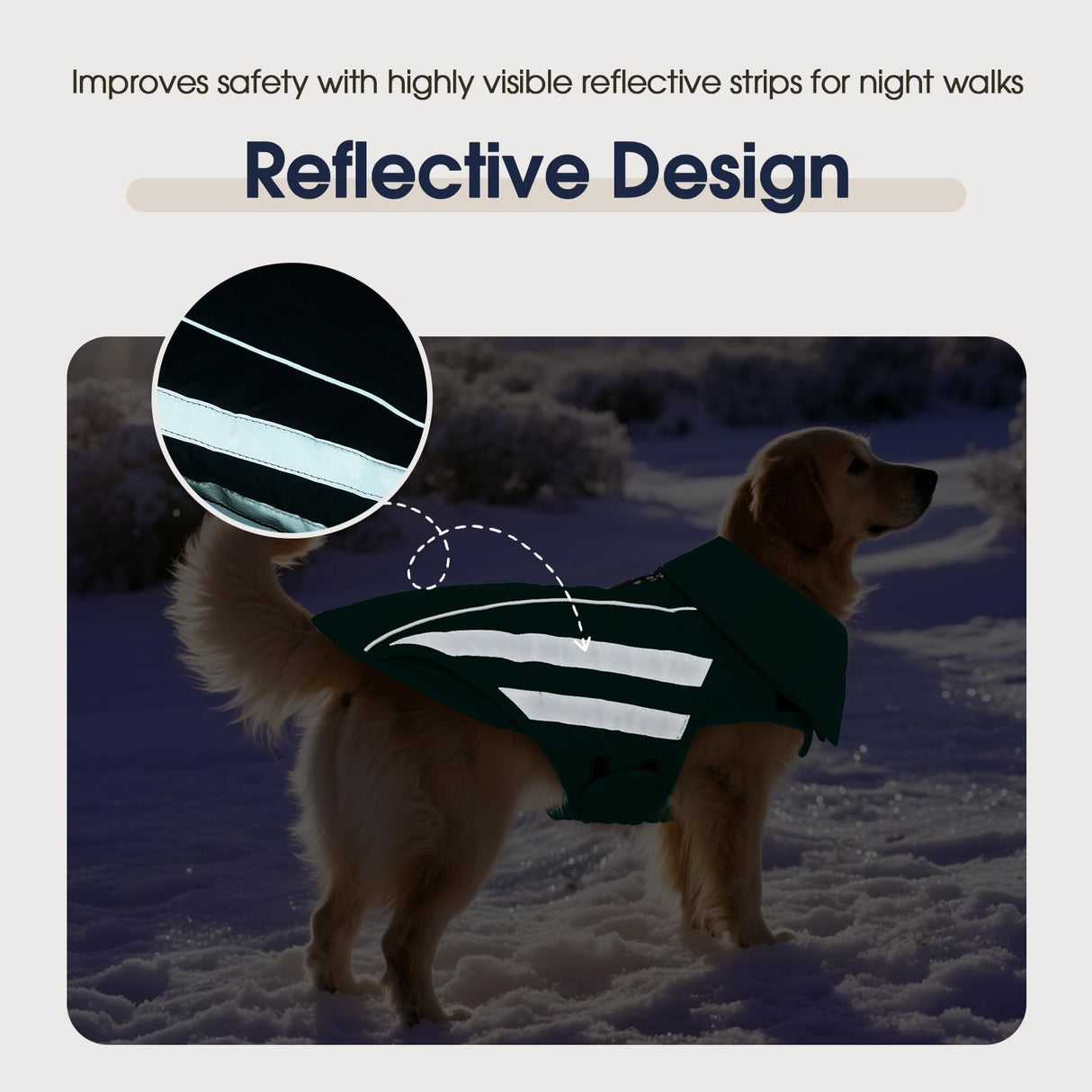 IECOii Dog Winter Coat - Deep Chest Breeds Reflective Dogs Coats Winter, Waterproof & Windproof Hunting Vests, Adjustable Snow Jackets for Large Breeds, Pitbull Outdoor Vest Jacket, Green, Sizes XL