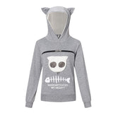 BOMBAXCEIBA Cat Dog Carrier Sweater Puppy Kitten Pouch Hoodies Kitty Carrying Kangaroo Sweatshirt (Gray,M)